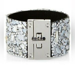 Express Gem & Stone Soft cuff bracelet with Turn Lock Closure LIKE NEW